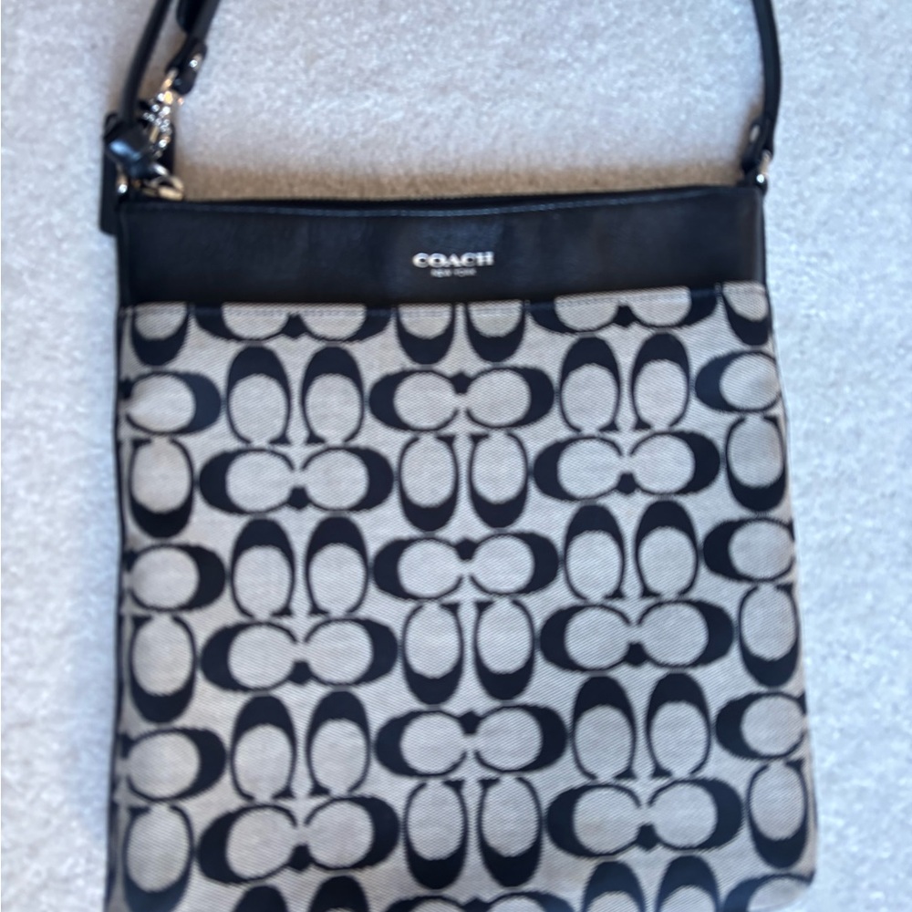 Coach Monogram Black and Gray Crossbody Bag